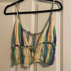 B. Chic Striped Cropped Colorful Tank